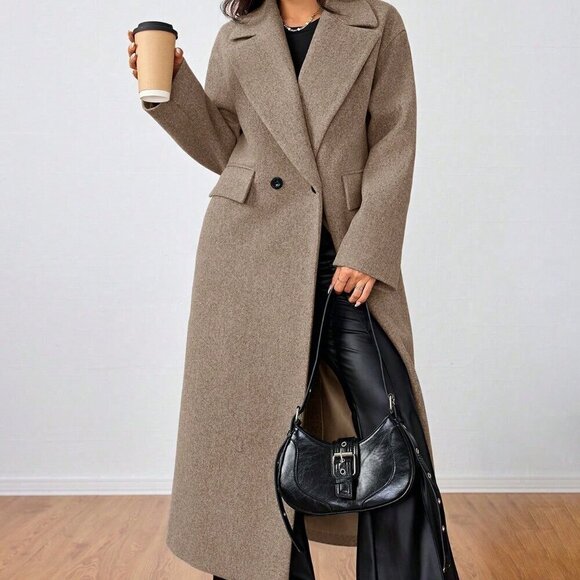 Jackets & Blazers - Camel Casual Women's Long Collar Jacket
